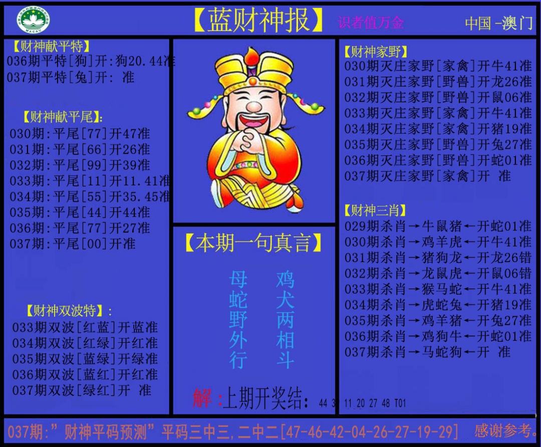 037期蓝财神[图]